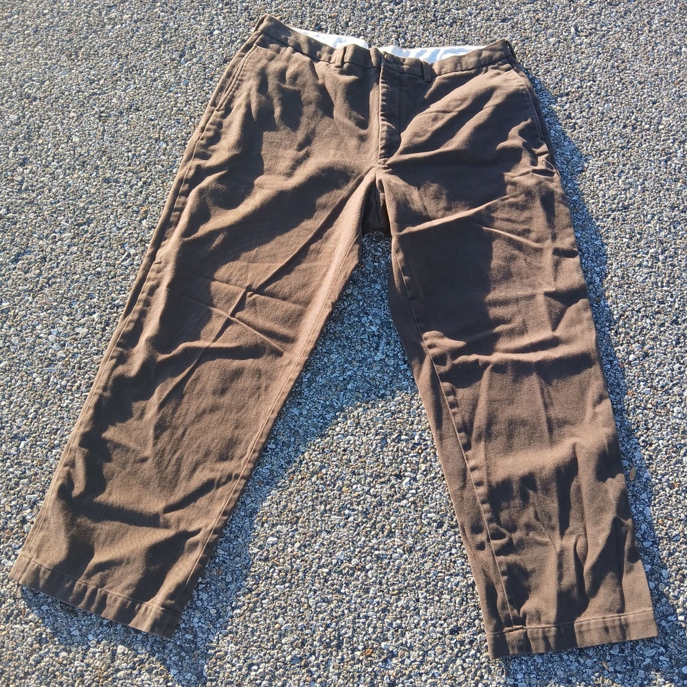 Brooks Brothers 346 Pants Mens 42x32 Brown Chino Classic Fit Canvas Casual